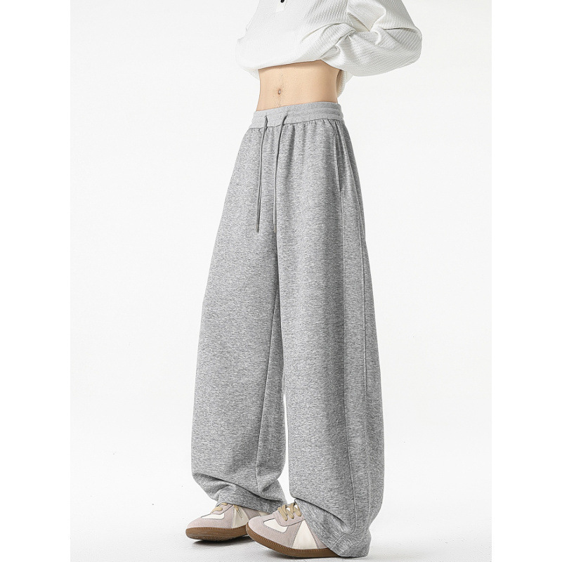 American High Street Versatile Sweatpants for Men and Women, Autumn Trendy Brand Patchwork Wide-Leg Sports Pants, Heavy Loose Casual Straight Pants