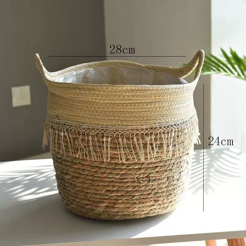 Cesta Decorativa de Hierba Tejida