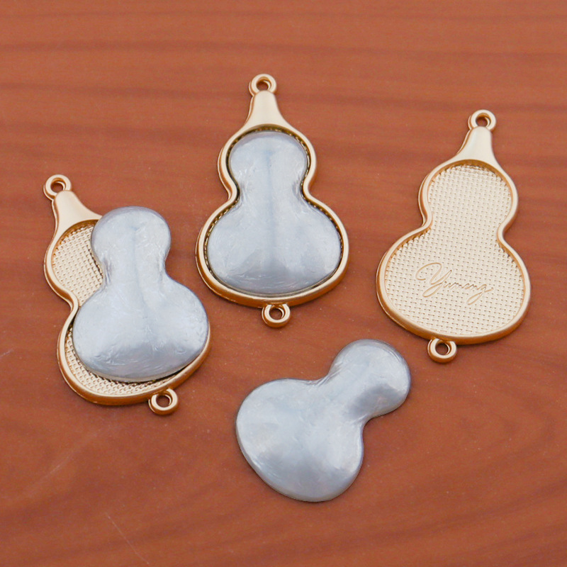 non-heritage song dynasty brocade matte gold alloy gourd ornaments patch leather with cover inlaid base support ornament accessories in stock wholesale