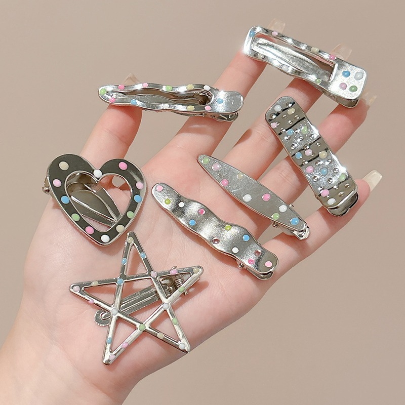 Zhao LuSi con ondas puntuales de metal cabello clips boca mujer adorable clips lateral frisa clips tocado clip de cabello
