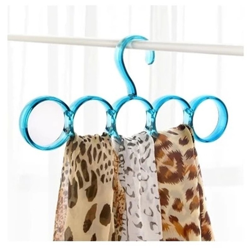 Simple bufanda rack Nordic simple Percha 5-anillo agujero redondo corbata ropa bufanda rack de almacenamiento