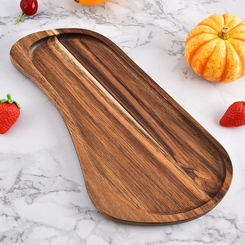 Fábrica directa de madera acacia madera doméstica sushi pizzeria tabla de pan platos de comedor tabla de corte venta al por mayor venta cruzada