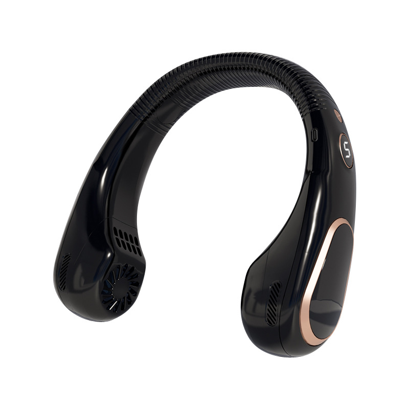 Nuevo ventilador de cuello sin hoja transfronterizo USB de carga perezosa inteligente pantalla digital deportiva mini ventilador de cuello al aire libre