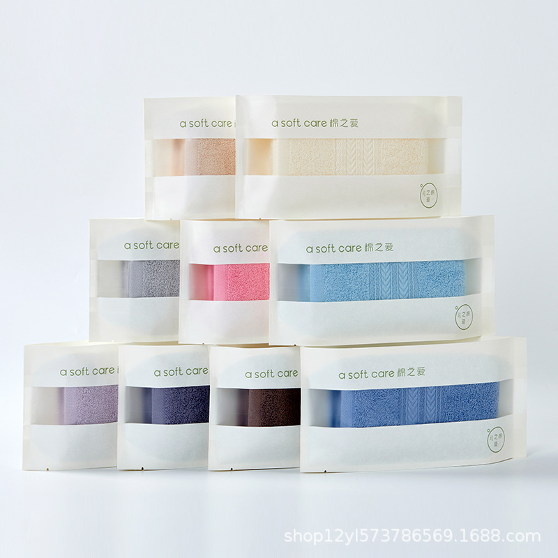 Factory wholesale sealed packaging pure cotton thickened adult face washing gold soft absorbent 32 * 72cm cotton towel
