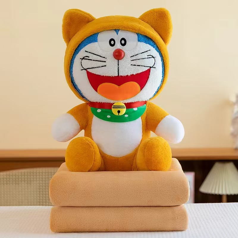 Manta de peluche 2 en 1 – Muñeca y edredón – Ideal para siesta en oficina