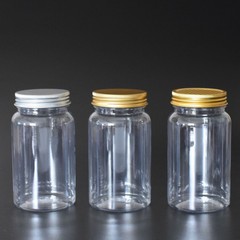 Petプラスチックボトルアルミキャッププラスチック缶シール収納ボトル450ml丸瓶6316