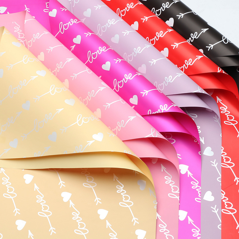 Huaxi Heart lanza ramo de flores de comercio exterior transfronterizo papel de embalaje de flores regalo de amor florista papel de embalaje de flores