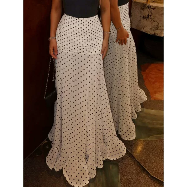 2026 Spring and Summer New Cross-Border Foreign Trade Polka Dot Fishtail Skirt for Women, Fashionable, Slim-Fitting, Elegant and High-End Skirt