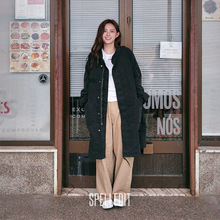 SP家2025秋新品复古鱼尾工装外套中长款简约休闲时尚上衣女