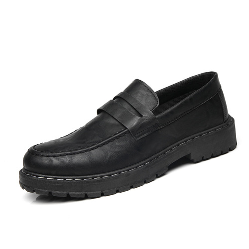 Summer season British small leather shoes men's slip-on loafers youth casual Korean version work lazy shoes on behalf of