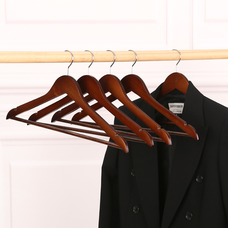 Perchas de madera sólida perchas de ropa domésticas antideslizantes sin marcas perchas de ropa perchas de madera perchas de ropa tienda de ropa fabricantes de ropa