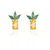 Cartoon brand zirconium, earrings, European style, suitable for import