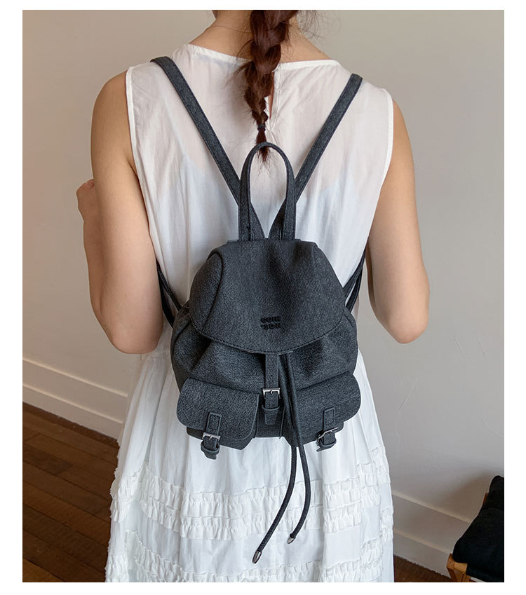 "College Style 2025 New Korean-style stylish mini Backpack, double pockets, lid style backpack, casual travel bag. undefined