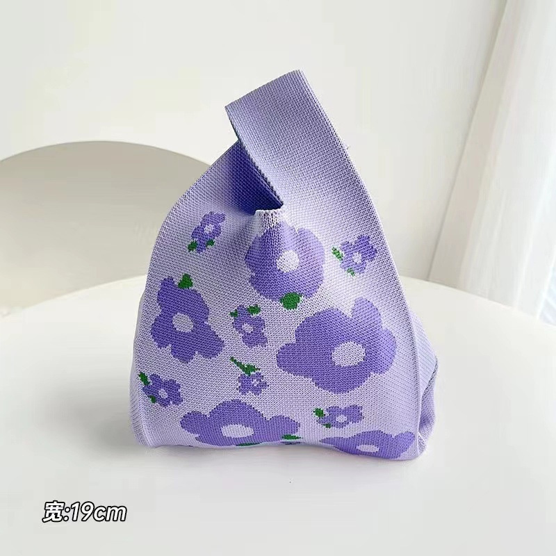 夏の小さな香りの新しいニッチデザイナー花をテーマにしたニットバッグハンドバッグハンドバッグ結婚式のお土産バッグ|undefined