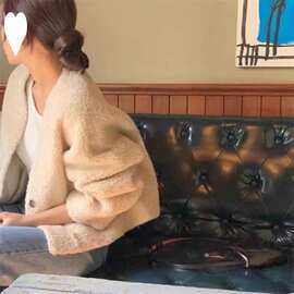 羊羔绒短外套女2025新款冬季韩版宽松无领长袖上衣小个子显瘦