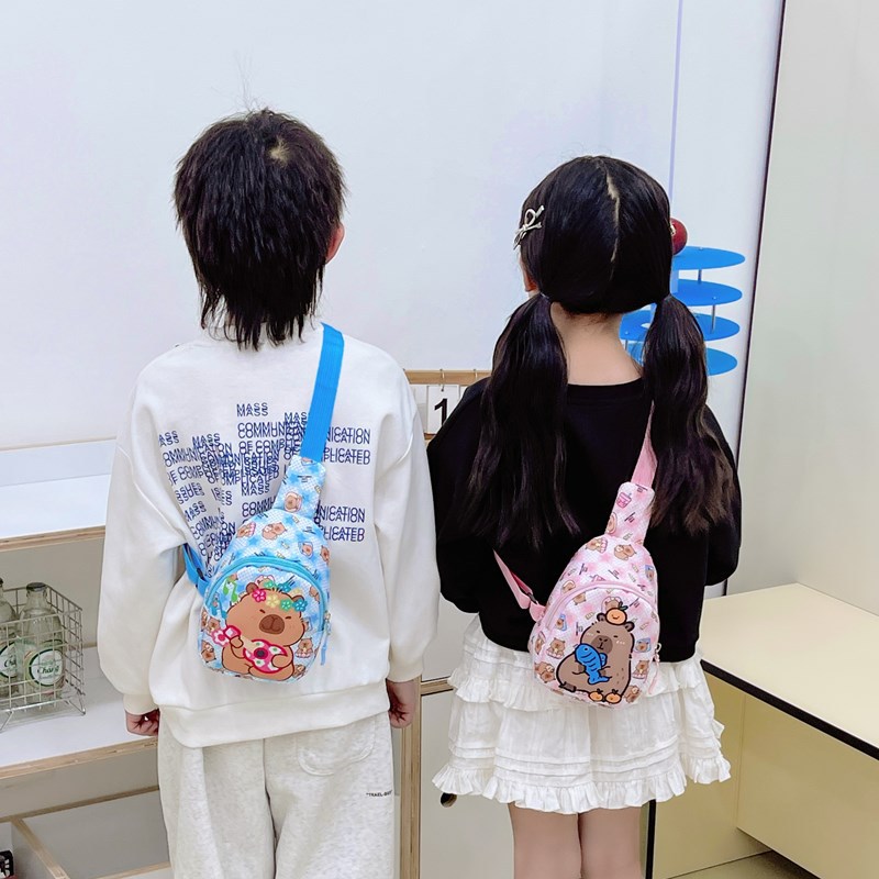 Bolsos lindos para niñas nuevas ventas calientes capibara bolsos de pecho para niños caricaturas para niños y niñas bolsos de cambio