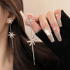 Long retro earrings with tassels, fashionable silver needle from pearl, silver 925 sample, internet celebrity, wholesale