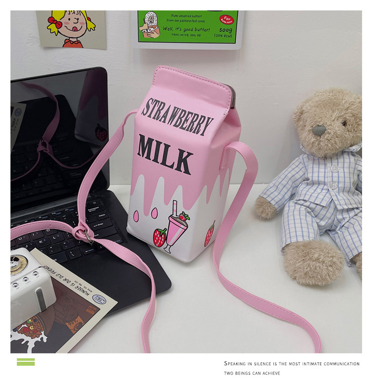 Small Pu Leather Fruit Square Buckle Crossbody Bag display picture 19