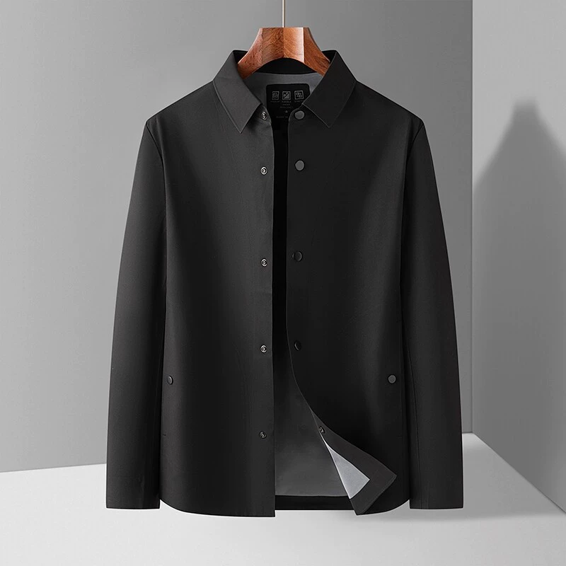 Autumn silk jacket for leisure, for middle-aged man