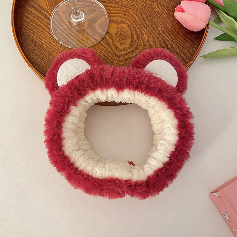 Lavarse la cara en otoño y invierno nuevo clip para el cabello máscara antideslizante pelusa cinta para el cabello lindas bandejas de dibujos animados pareja adornamiento para el cabello