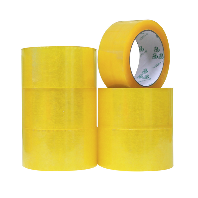 Fabricante al por mayor cinta de sellado punto bopp caja completa rollo grande paquete expreso cinta de sellado amarilla de alta viscosidad