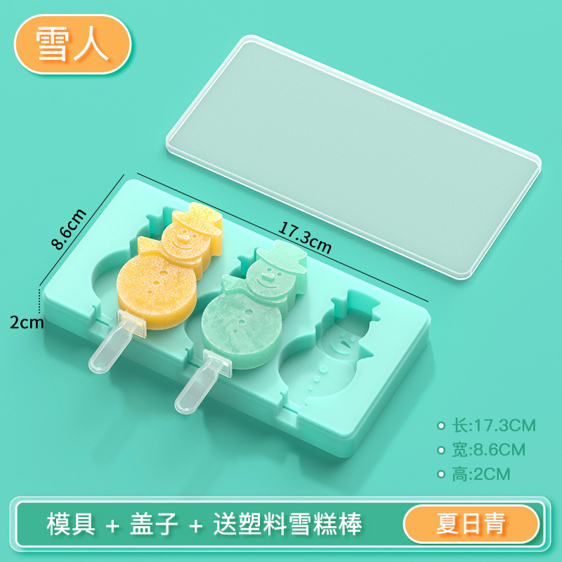2-color helado molde de silicona muñeco de nieve de pino helado molde DIY hecho a mano molde de helado casero al por mayor