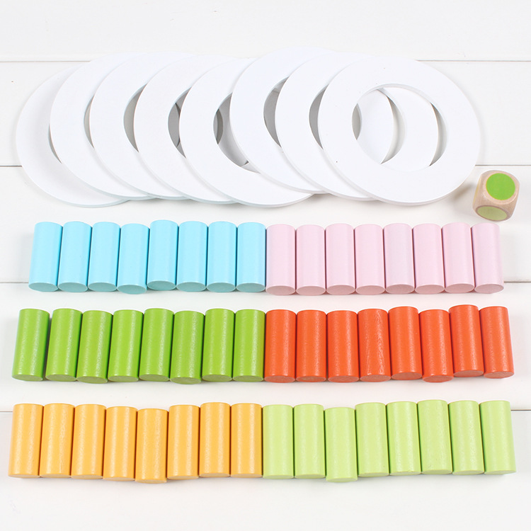 Torre de pizza de madera capas apiladas de alto equilibrio puzzle juguetes interactivos para padres y niños enfocados juegos de mesa de educación infantil