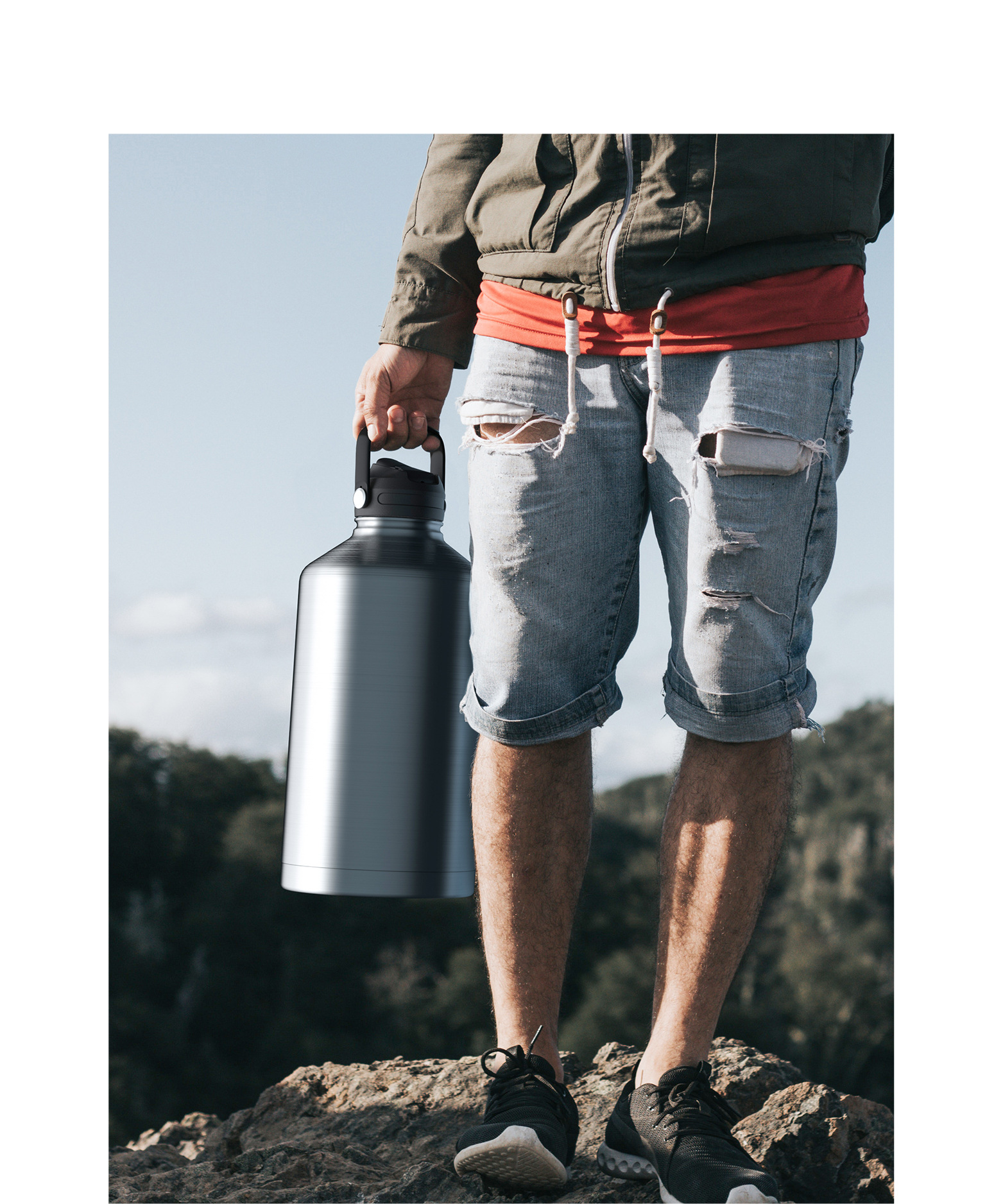 Bouteille d'eau isotherme en acier inoxydable pour le sport_voghion.com
