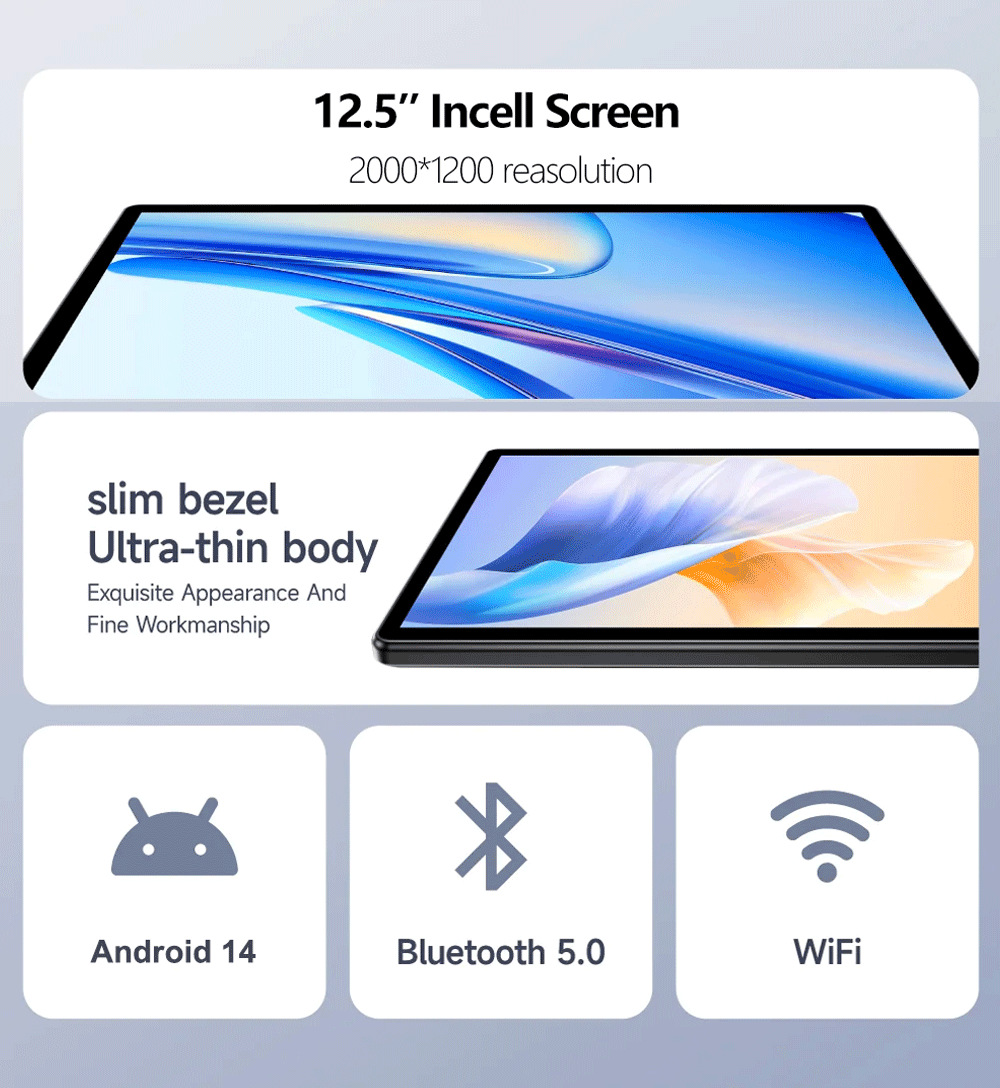 Cross-border bestseller 12.5inch HD external headrest monitor, multifunctional WiFi rear-seat entertainment screen