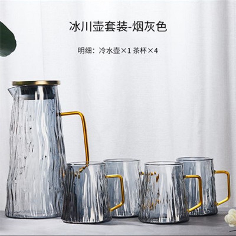 Nuevo traje de alta borosilicato glaciar botella de agua fría traje grueso vidrio gran capacidad olla creativa resistente al calor botella de agua fría