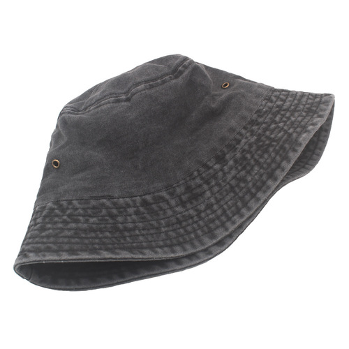 Washed and distressed short-brimmed fisherman's hat cotton basin hat solid color men's and women's outdoor travel foldable sun hat sun hat