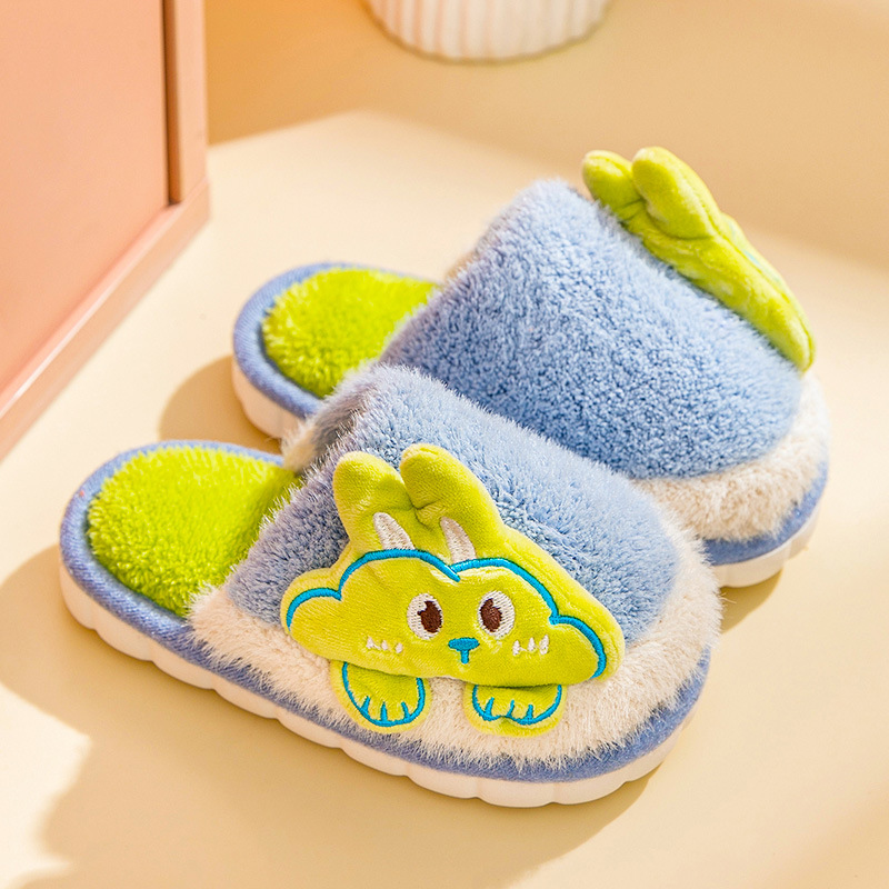 Niños nuevo piso zapatillas de invierno niñas niños medianos y grandes niños lindo bebé interior hogar grueso Fondo Zapatillas de algodón