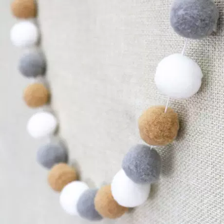 Hair ball string: gray brown