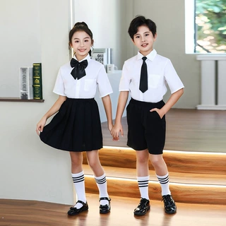 国庆爱国诗歌朗诵短袖小学生班服男女儿童合照表演服表演套装