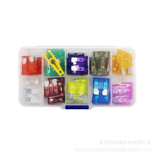 50 Pieces Medium Car Fuse Holder DIY Kit Colorful Car Fuse Blade 3A-40A