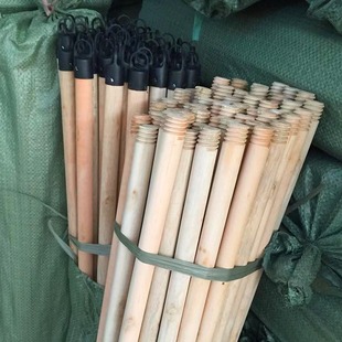 Factory Wholesale Eucalyptus Wood 120X2.5Cm Small Threaded Broom for Sweeping, Durable Household Cleaning
