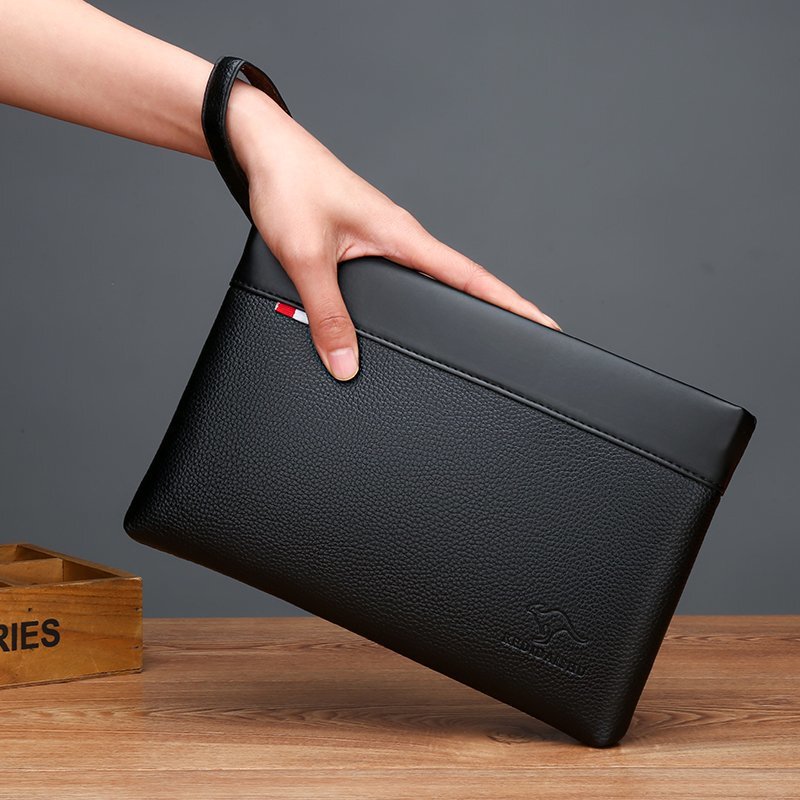 Cross-Border Wholesale Men's Clutch Bags Wholesale Fashion Solid Color Envelope Bags Men's New Style Document and Cell Phone Briefcases