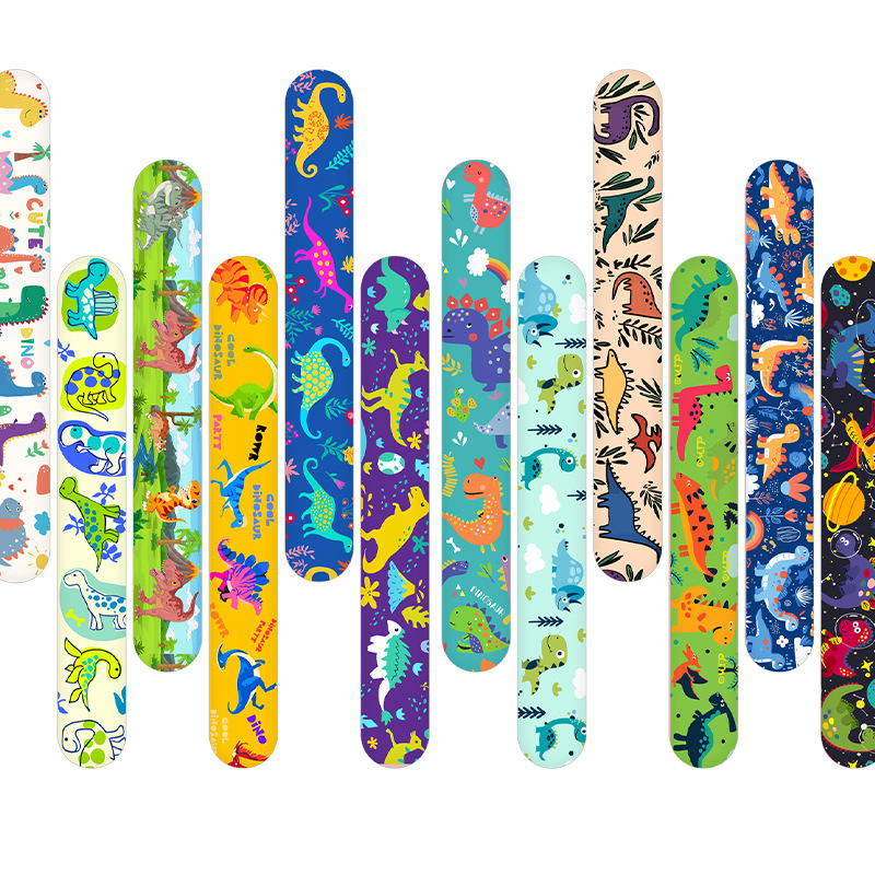 Amazon nuevo dinosaurio temático fiesta collar PVC dibujos animados para niños pulsera