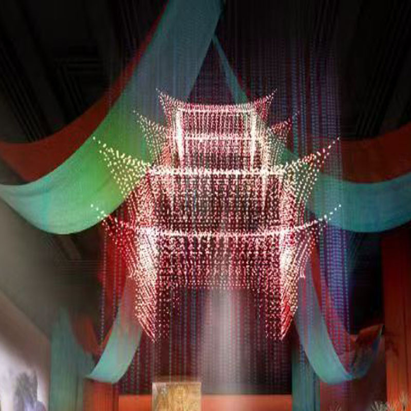 智能3D矩阵光立方吊灯炫彩创意摆件灯