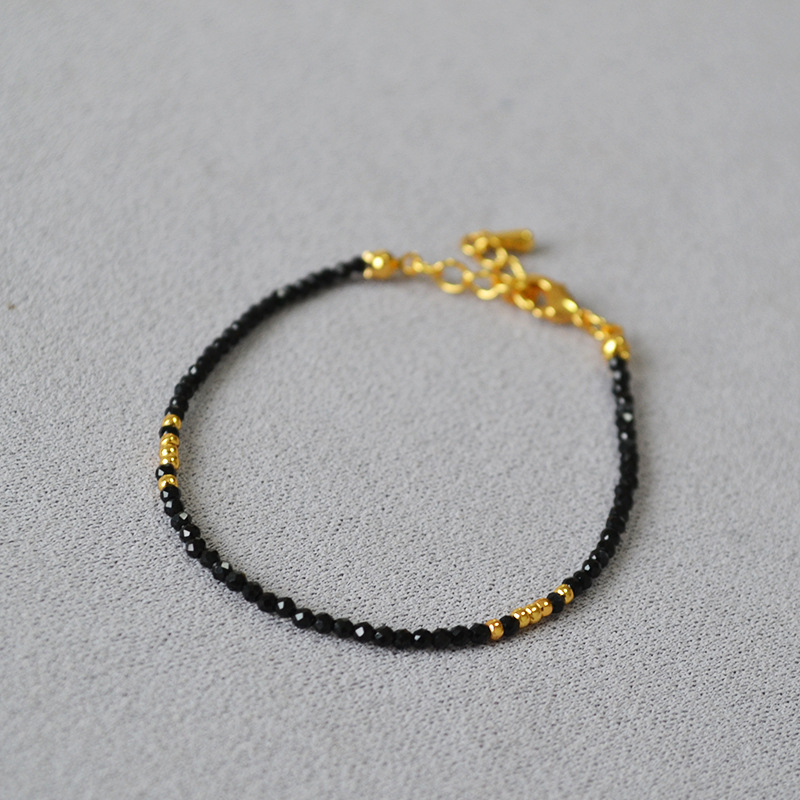 Meiya japonés y coreano nicho moda fresca Piedra Natural piedra real perla de agua dulce con cuentas simple plegable elegante pulsera fina