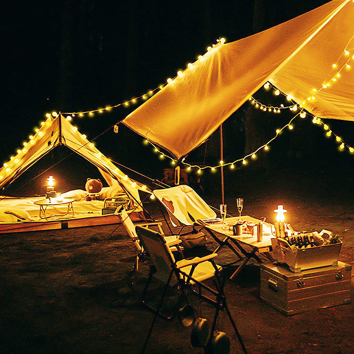 Illuminazione natalizia Luce solare a LED a forma di stella Luce d'atmosfera Luce da campeggio Tipo C Luce a stringa di ricarica Rete da celebrità Lanterna decorativa Luce da tenda_voghion.com