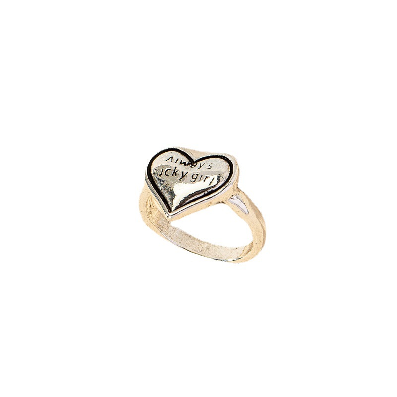 Trend small design fashionable ring hip-hop style with letters heart…