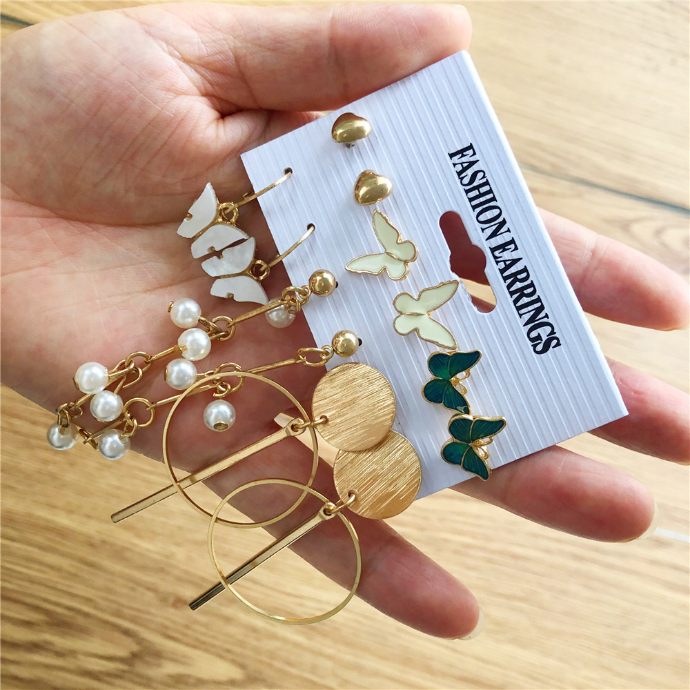 Geometric Fashion Alloy Artificial Gemstones Plating Earrings Ear Studs display picture 7