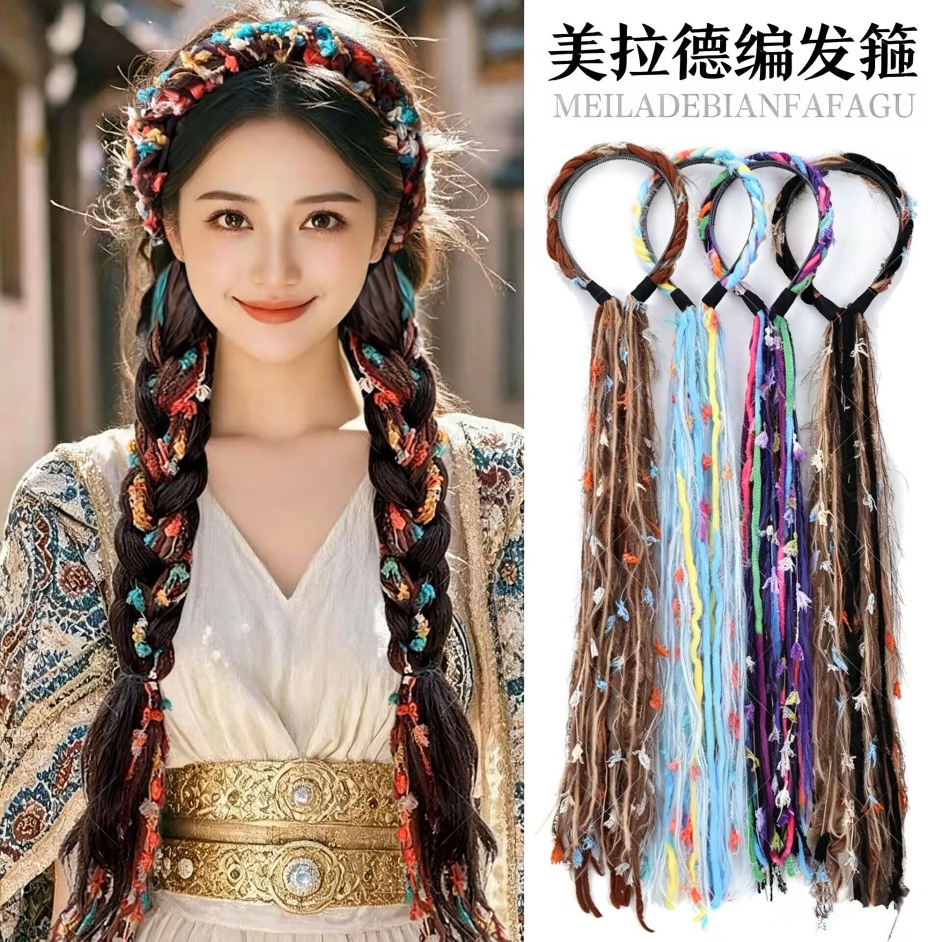 Diadema con Trenza de Cabello Sintético para Mujer