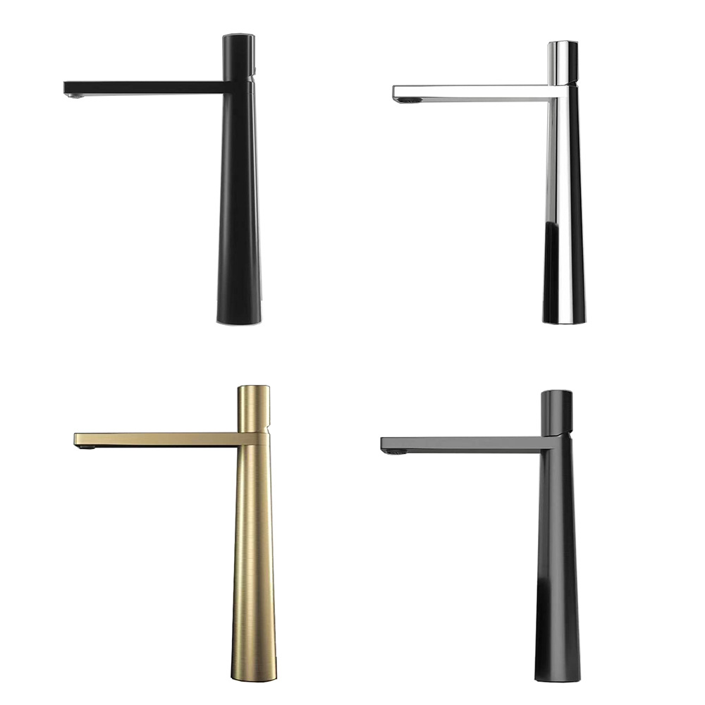 Grifo de Cobre Minimalista – Lavabo de Baño, Agua Fría y Caliente