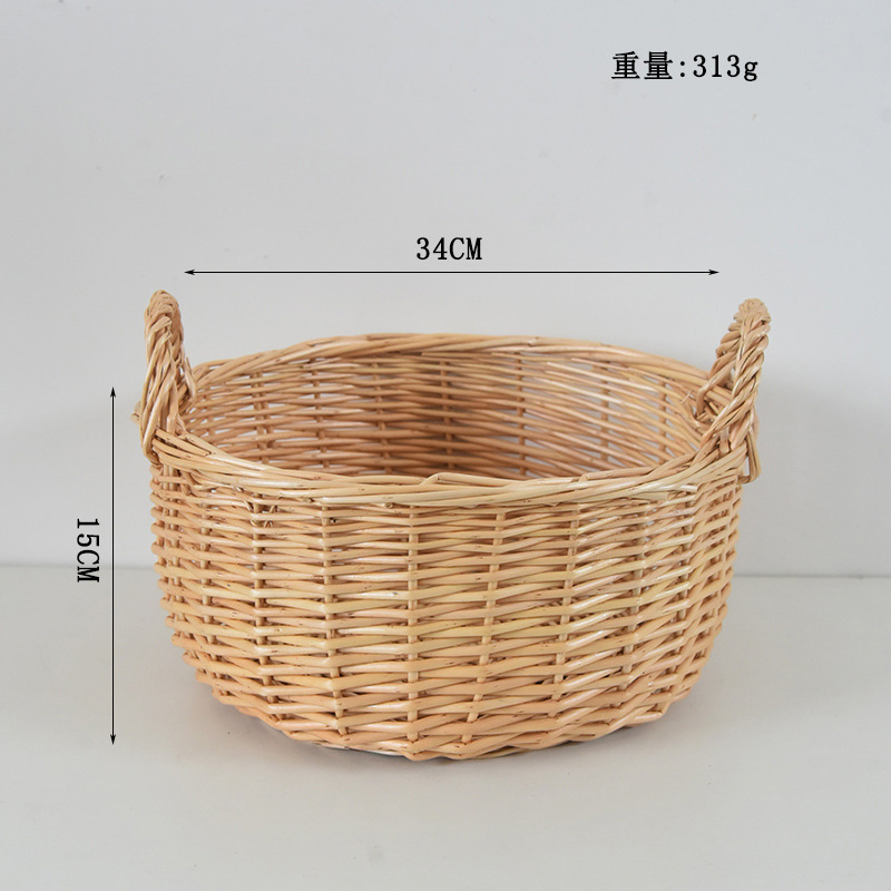 藤编户外野餐手提篮田园柳编购物鸡蛋篮蔬菜收纳篮水果提篮馒头筐|undefined