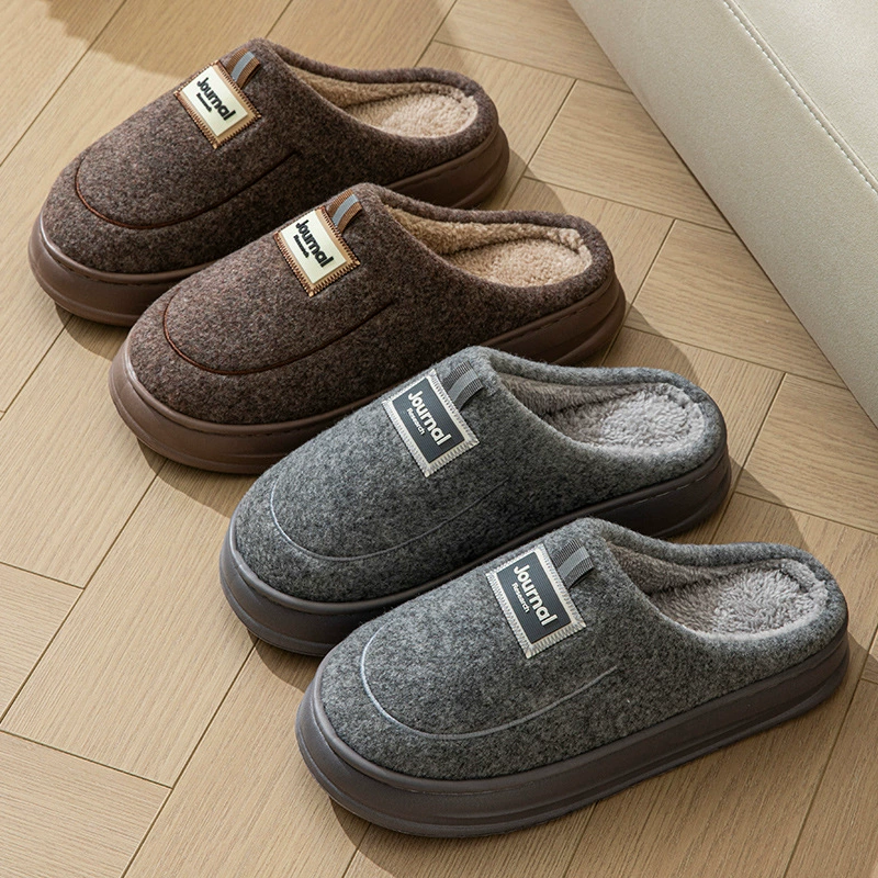 Осенние и зимние мужские хлопковые тапочки большого размера, расширенные и толстые, домашние хлопковые туфли теплые и утолщенные 49 50 51