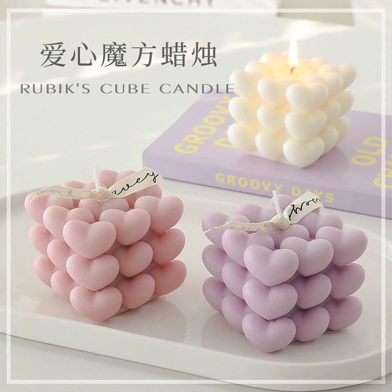 Rubik's cube, aromatherapy, candle, mousse, silicone mold, DIY