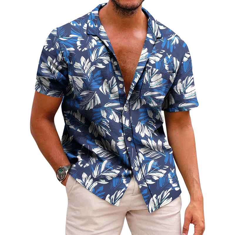 SKU-23-Royal Blue White Leaf