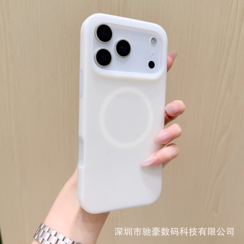 果冻磁吸适用iPhone17promax液态硅胶手机壳苹果16纯色简约防摔套|undefined